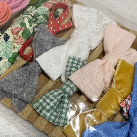 Floral and Bow Kids Headband Set - Picture 2 of 6